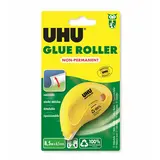 Roller colle repositionnable jetable Dry & Clean UHU 6,5 mm x 8,5 m
