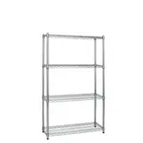 Étagère fil métal chromée 4 niveaux pour charges lourdes Chrom'x 90 x 35 x 160 cm - Étagère charges lourdes