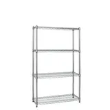Étagère fil métal chromée 4 niveaux pour charges lourdes Chrom'x 90 x 45 x 160 cm - Étagère charges lourdes