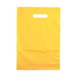 Sac plastique poignées découpées renforcées PEBD 55µ 35 x 45 x 4 cm - Jaune - Lot de 100
