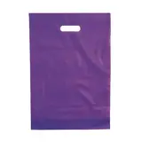 Sac plastique poignées découpées renforcées PEBD 55µ 35 x 45 x 4 cm - Violet - Lot de 100