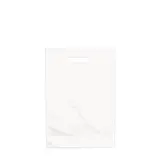 Sac plastique poignées découpées renforcées PEBD 55µ 25 x 38 x 4 cm - Blanc - Lot de 100
