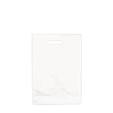 Sac plastique poignées découpées renforcées PEBD 55µ 25 x 38 x 4 cm - Blanc - Lot de 100