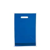 Sac plastique poignées découpées renforcées PEBD 55µ 25 x 38 x 4 cm - Bleu marine - Lot de 100