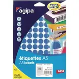 Pastille adhésive permanente Bleue ø 15 mm Agipa - Pastille de signalisation - Étui de 960