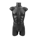 Buste homme plastique H 87 cm - Torse homme plastique - Noir