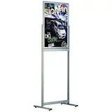Vitrine d'affichage 2 faces sur pieds