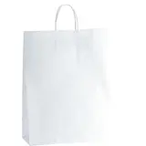 Sac kraft blanc poignées torsadées 35 x 14 x 44 cm 90g/m² - Lot de 50