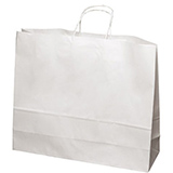 Sac kraft blanc à poignées torsadées 52+14x40cm 110g/m² (x50)