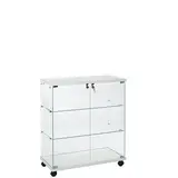 Comptoir vitrine - L 80 x P 40 x H 90 cm - Vitrine en verre
