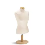 Buste court femme tissu beige pied court bois taille 38/40