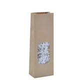 Sac SOS kraft brun avec fenêtre 400 ml 10 x 5,5 x 28,5 cm - Sachet SOS - Lot de 100