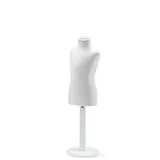 Buste enfant 3/4 ans tissu blanc pied rond bois H 46 cm