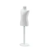 Buste enfant 6/8 ans tissu blanc pied rond bois H 54 cm