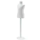 Buste enfant 10/12 ans tissu blanc pied rond bois H 63 cm