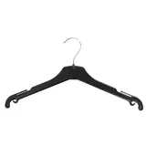 Cintre noir plastique avec encoches et crochets 35 cm - Cintre chemise - Cintre robe - Lot de 100