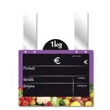 Etiquette fruits et légumes à pattes avec disque 15 x 11 cm Ardoise / Violet - Etiquette primeur - Lot de 10
