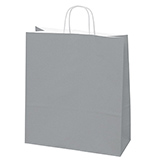 Sac kraft gris à poignées torsadées 35+14x44cm 90g/m² (x50)
