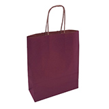 Sac kraft aubergine à poignées torsadées 19+8x24cm 100g/m² (x50)
