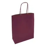 Sac kraft aubergine à poignées torsadées 19+8x24cm 100g/m² (x50)