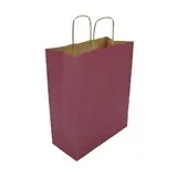 Sac kraft aubergine à poignées torsadées 24+12x31cm 100g/m² (x50)
