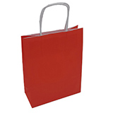 Sac kraft rouge à poignées torsadées 19+8x24cm 90g/m² (x50)