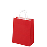 Sac kraft rouge à poignées torsadées 24+12x31cm 90g/m² (x50)