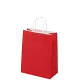 Sac kraft rouge à poignées torsadées 24+12x31cm 90g/m² (x50)