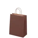 Sac kraft marron chocolat poignées torsadées sur kraft brun 24 x 12 x 31 cm – Paquet de 50
