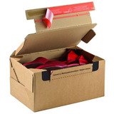 Cartons d'expédition sécurisés + retour - Brun - 28,2 x 19,1 x 9 cm - Paquet de 10
