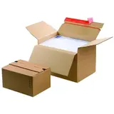 Carton d'expédition à hauteur variable Brun 22,9 x 16,4 x 5/11,5 cm - Boîte carton - Lot de 10