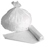 Sac poubelle 130 litres PEBD avec lien à nouer - Sac poubelle professionnel - Blanc - Rouleau de 20