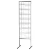 Grille d'exposition sur pied 50 x 180 cm Acier - Présentoir grille - Gris Martelé