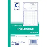 Carnet de Bon de livraison Elve Manifold A5 140 x 210 mm 50 pages autocopiantes 3 exemplaires
