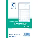 Cahier de facture Elve Manifold A5 140 x 210 mm 50 pages autocopiantes 3 exemplaires