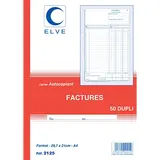 Cahier de facture Elve Manifold A4 210 x 297 mm 50 pages autocopiantes 2 exemplaires