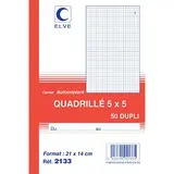 Carnet manifold autocopiant quadrillé 5x5 - 14 x 21 cm - 50 feuilles 2 exemplaires