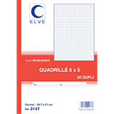 Carnet manifold autocopiant quadrillé 5x5 - 21 x 29,7 cm - 50 feuilles 2 exemplaires