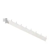 Bras incliné L33cm pour barre de charge, 8 crans, tube 30x15mm, blanc