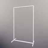 Portant vêtement fixe professionnel blanc sur vérin, 65x45x150cm