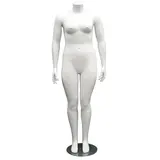 Mannequin femme grande taille sans tête, fibre de verre, blanc, H 170 cm