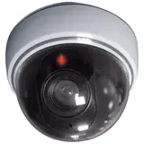 Caméra factice dôme avec LED rouge clignotant - Caméra de surveillance factice intérieure - Gris