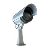 Caméra factice avec LED rouge clignotant - Caméra de surveillance factice intérieur / extérieur - Gris