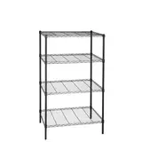 Étagère fil métal chromée 4 tablettes Chrom'x 90 x 35 x 160 cm Gris anthracite - Rayonnage fil métal