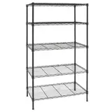 Étagère fil métal chromée 5 tablettes Chrom'x 90 x 45 x 200 cm Gris anthracite - Rayonnage fil métal