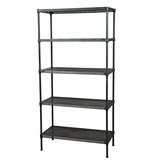 Étagère métal 5 tablettes perforées - gris foncé - L 90 x P 