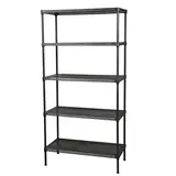 Étagère métal 5 tablettes perforées - gris foncé - L 90 x P 