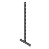 Piètement 2 faces double perforation gondole centrale L Ligne Store Gris Métallisé H.2m21 – 2 faces – Pas de 50mm