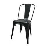 Chaise Bistrot Industrielle en Métal Noir Mat – Empilable et Robuste - Usage Pro CHR