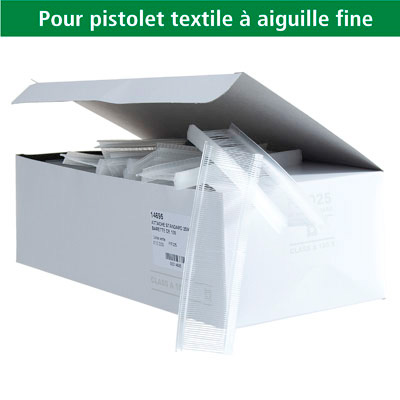 Attache étiquette pour pistolet textile aiguille fine 50mm, polypropylène - Boîte de 5000